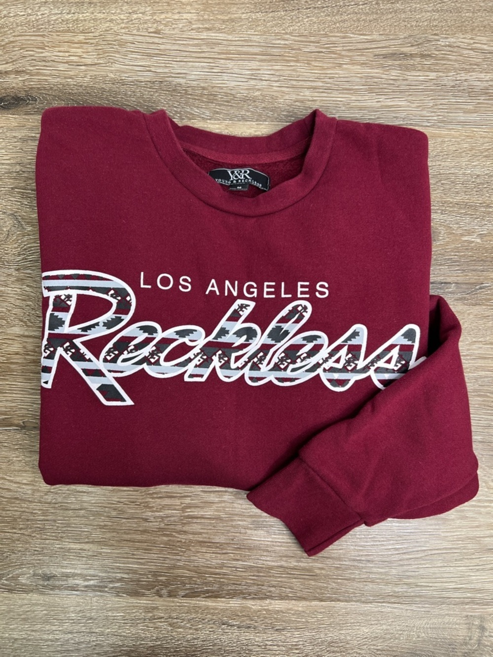 Young & Reckless Los Angeles Reckless Graphic Crewneck Sweatshirt Size Medium